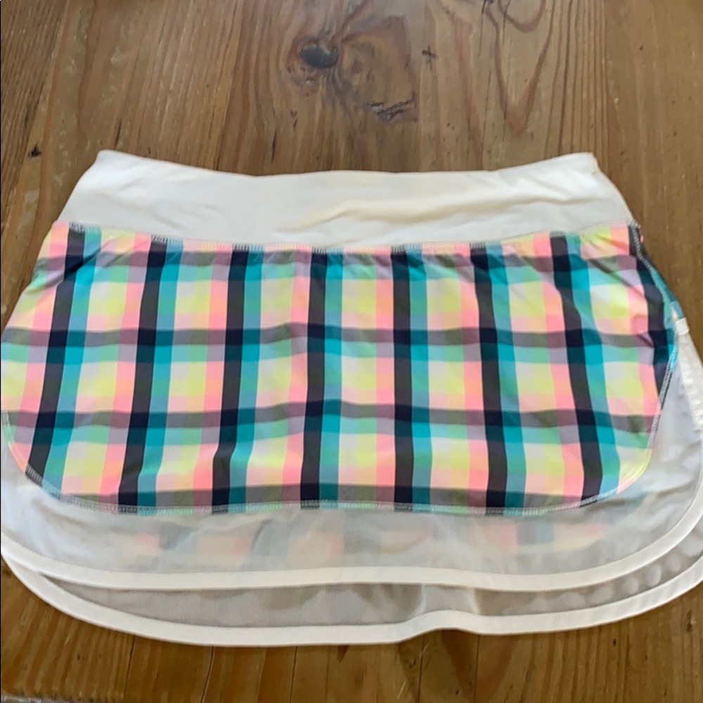 Lululemon Athletica Pastel Plaid Mini Skirt